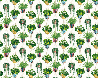 Houseplant Wallpaper - Green/Ivory