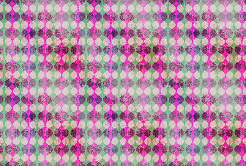 Garland - Custom Sized Wallpaper Mural (per m2) - Pink/Green