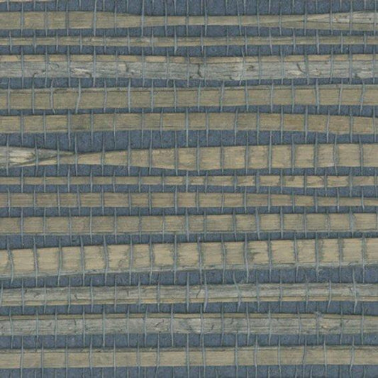 Genuine Grasscloth Wallpaper - Khaki Blue
