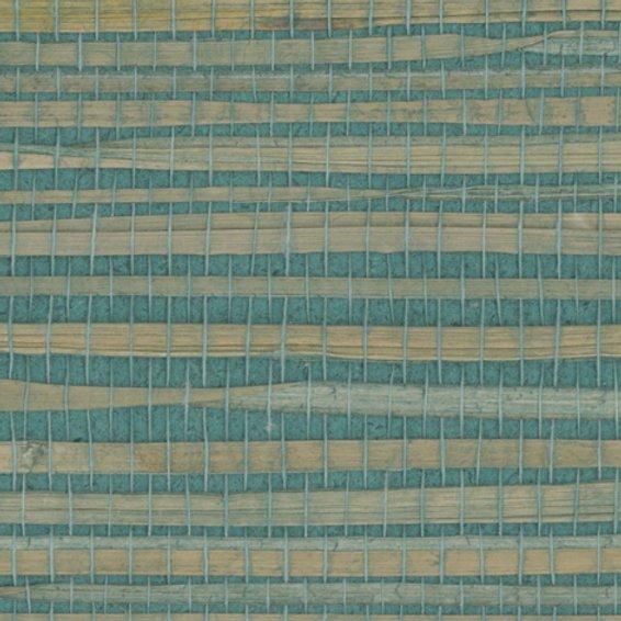 Sample - Genuine Grasscloth Wallpaper - Turquoise Blue
