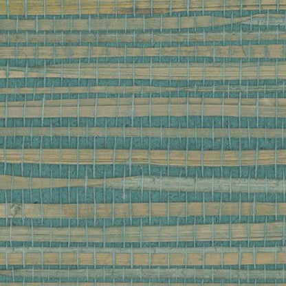 Genuine Grasscloth Wallpaper - Turquoise Blue