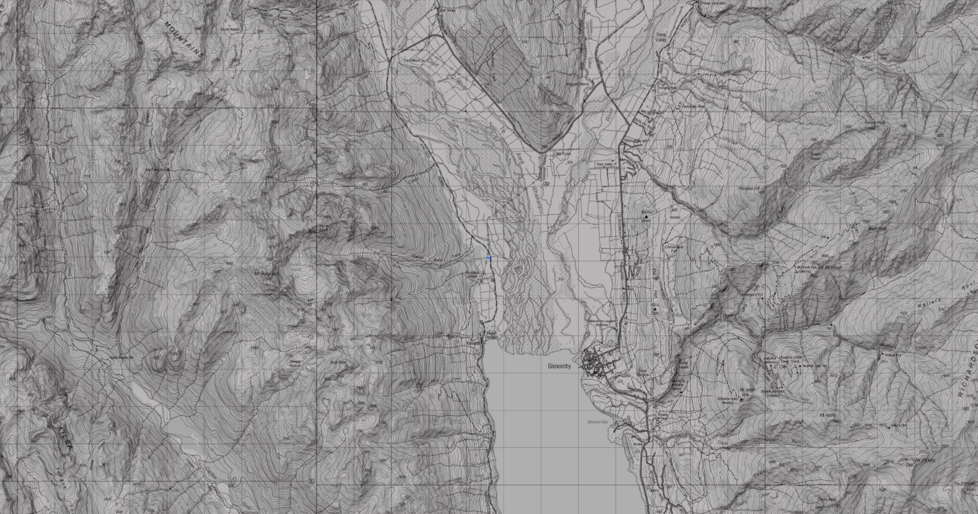 Glenorchy Greyscale LiNZ Map