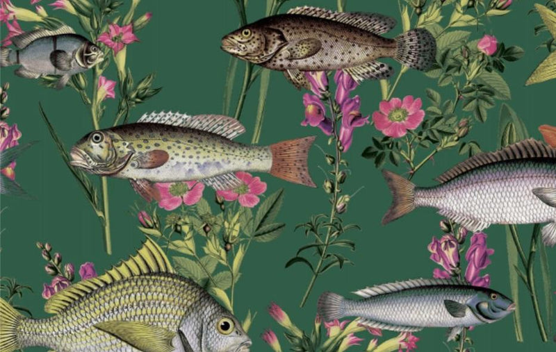 Lagoon Fish Wallpaper - Green