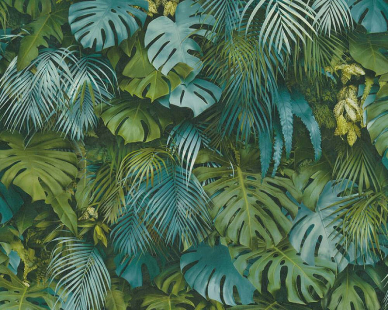 Monstera Jungle Wallpaper - Blue