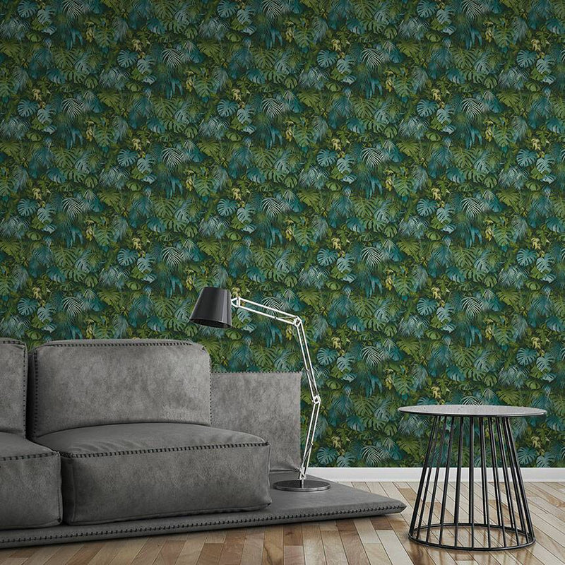 Monstera Jungle Wallpaper - Blue