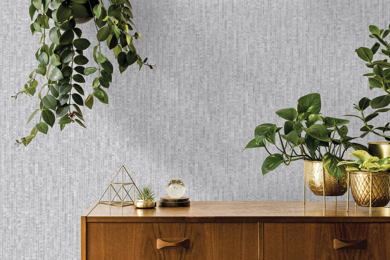 Roka - Stripe Linear Wallpaper - Grey