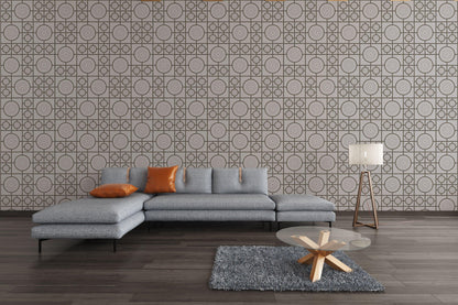 Retro Lino Wallpaper - Grey - Thick Lines