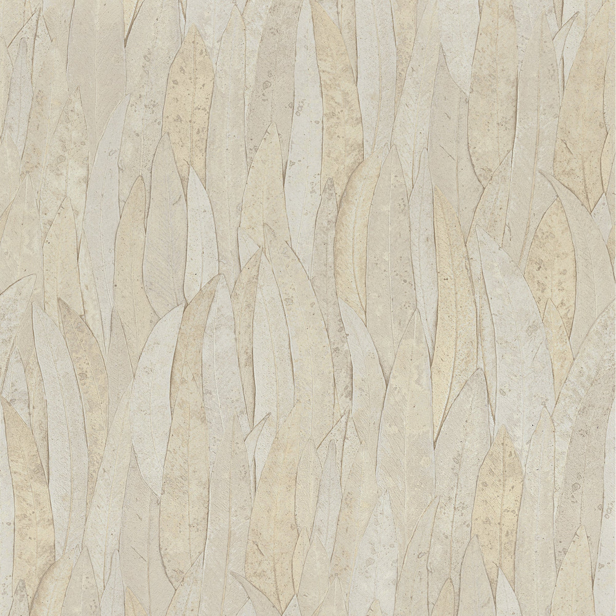 Sample - Neluwa Textured Leaves Wallpaper - Grey