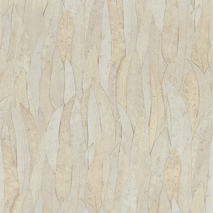 Neluwa Textured Leaves Wallpaper - Grey