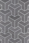 Wood Veneer Geometric Wallpaper - Grey + Silver