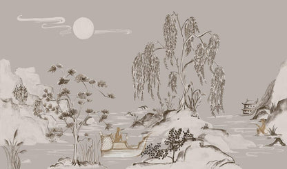 Boulevard Grasscloth Moonlight - Gilver - Custom Sized Wallpaper Mural (per m2)