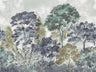 Boulevard Watercolour Tree - Blue Green - Custom Sized Wallpaper Mural (per m2)