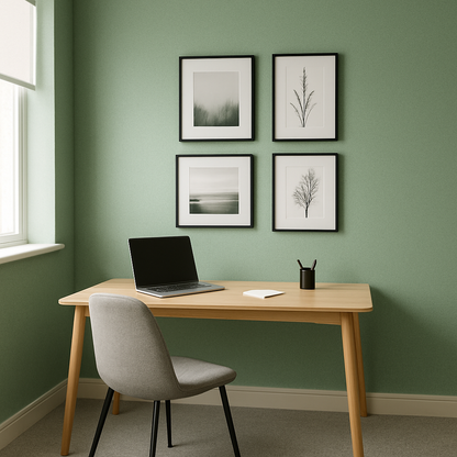 Uni Natte Wallpaper - Vert Sauge
