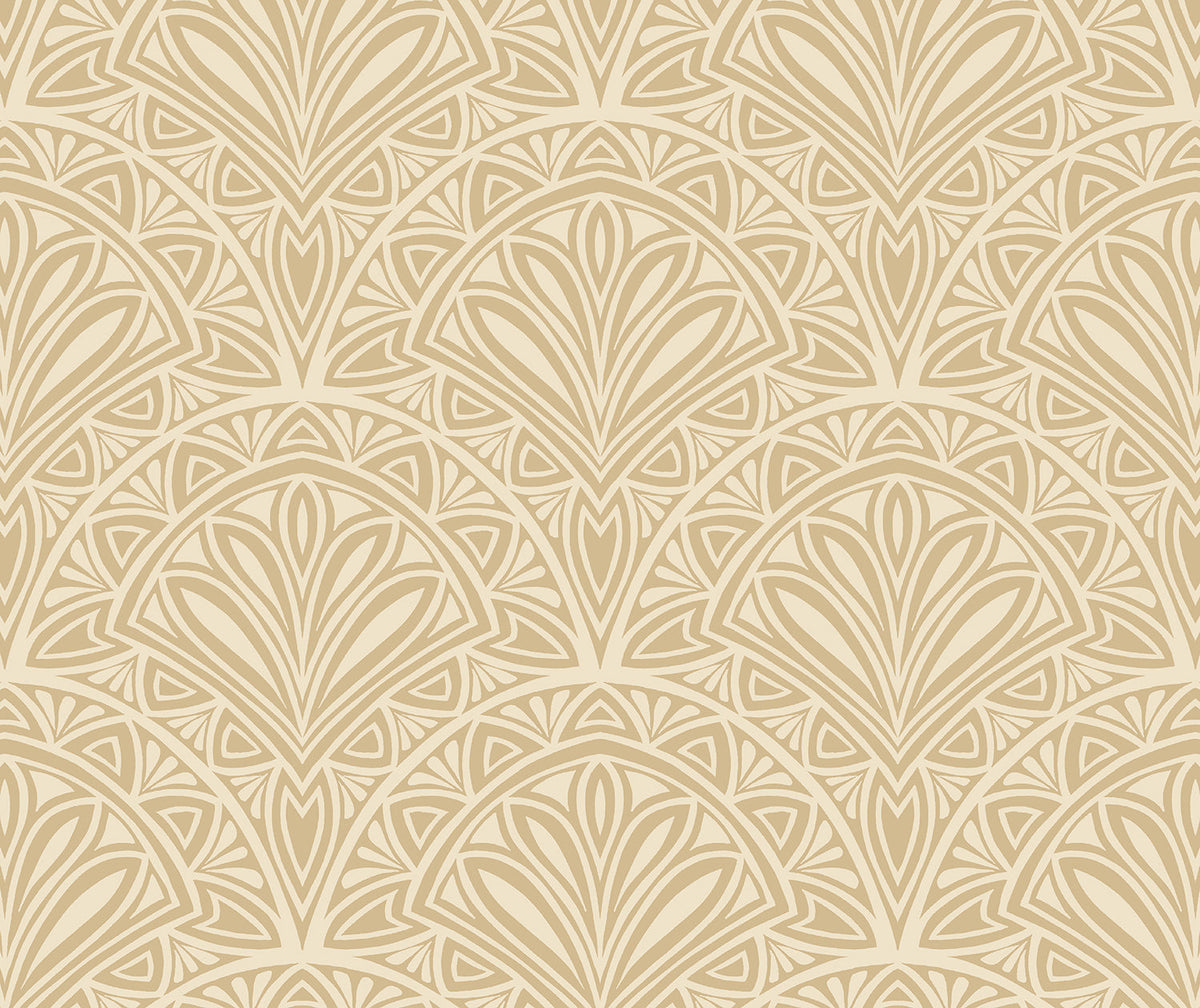 Sample - Deco Fan Wallpaper - Gold