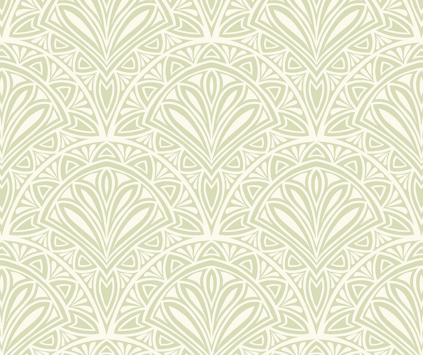 Deco Fan Wallpaper - Green