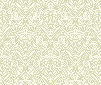 Deco Fan Wallpaper - Green