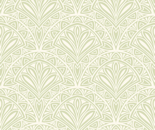 Deco Fan Wallpaper - Green