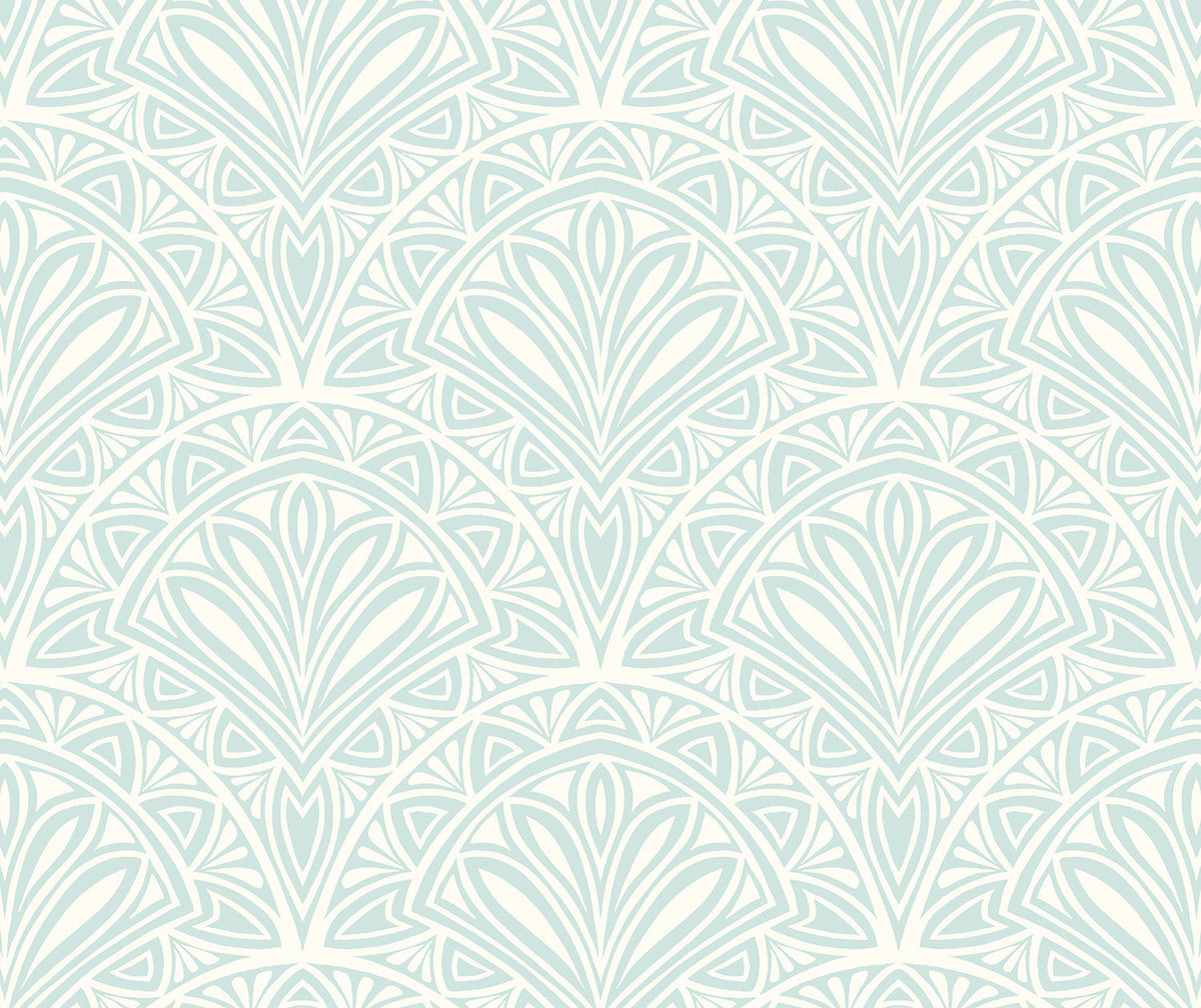 Sample - Deco Fan Wallpaper - Blue
