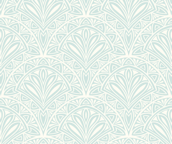 Sample - Deco Fan Wallpaper - Blue