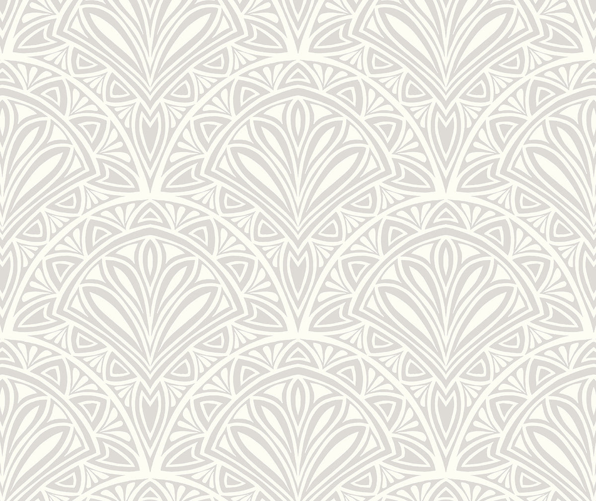 Sample - Deco Fan Wallpaper - Grey