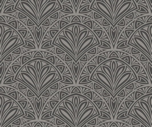 Deco Fan Wallpaper - Black