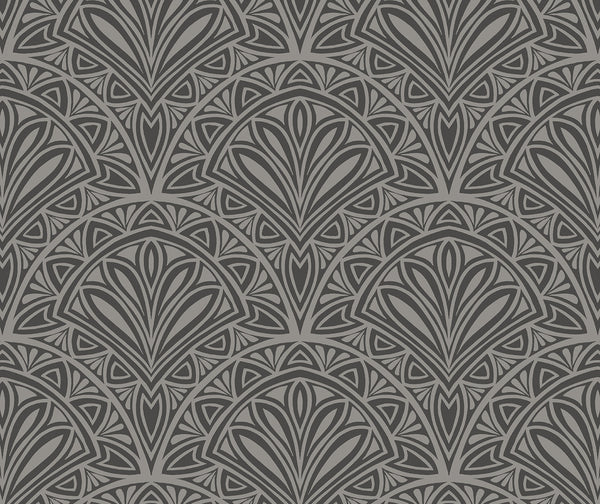 Sample - Deco Fan Wallpaper - Black