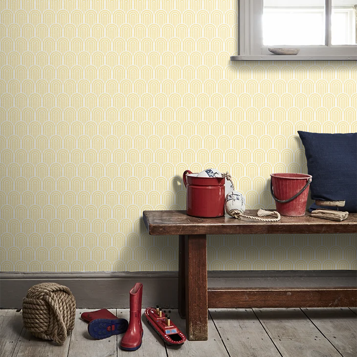 Retro Arch Wallpaper - Yellow