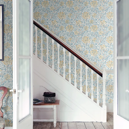Honeysuckle Leaf Trail Wallpaper - Ohpopsi - Soft Blue