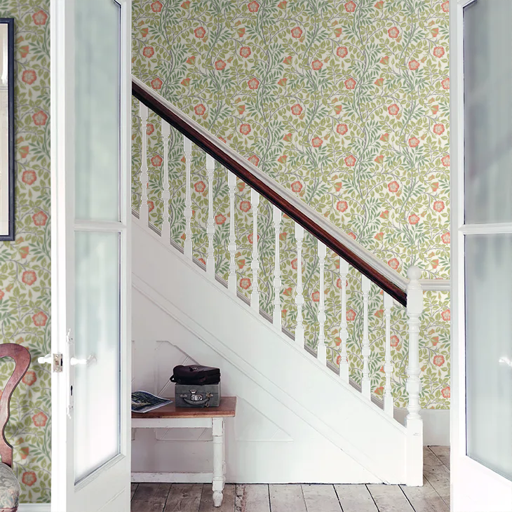 Rosehip Trail Wallpaper - Ohpopsi - Coral Pink