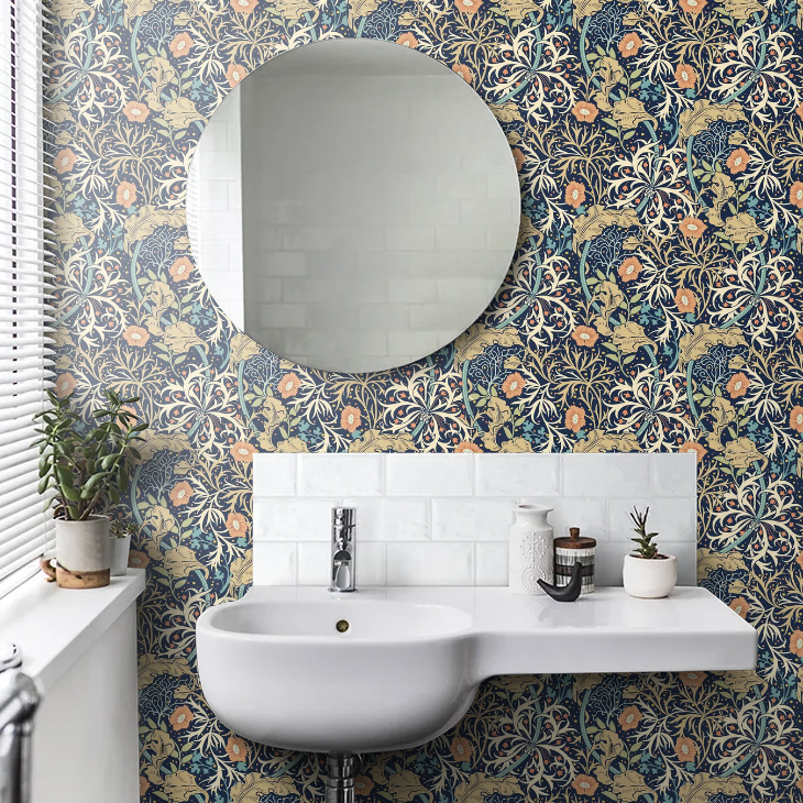 Seaweed Garden Wallpaper - Ohpopsi - Navy