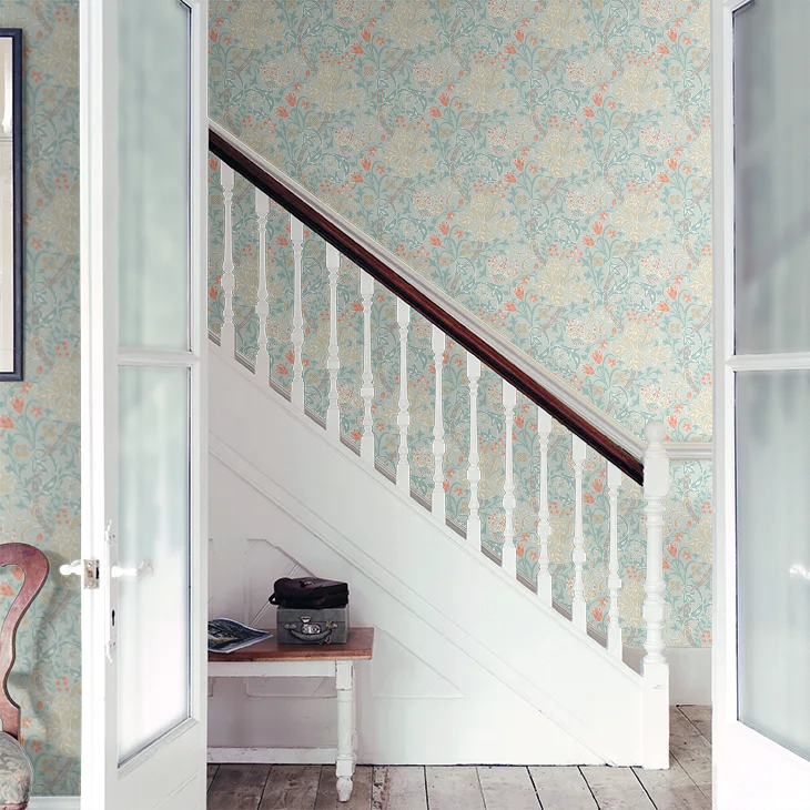Lily Ogee Wallpaper - Ohpopsi - Duck Egg Blue