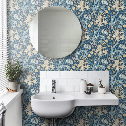 Lily Ogee Wallpaper - Ohpopsi - Navy Blue