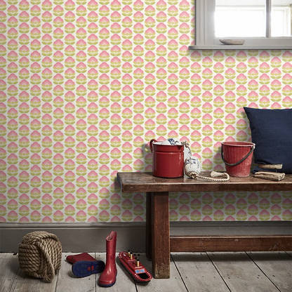 Retro Flower - Blooms Wallpaper - Rose & Apple
