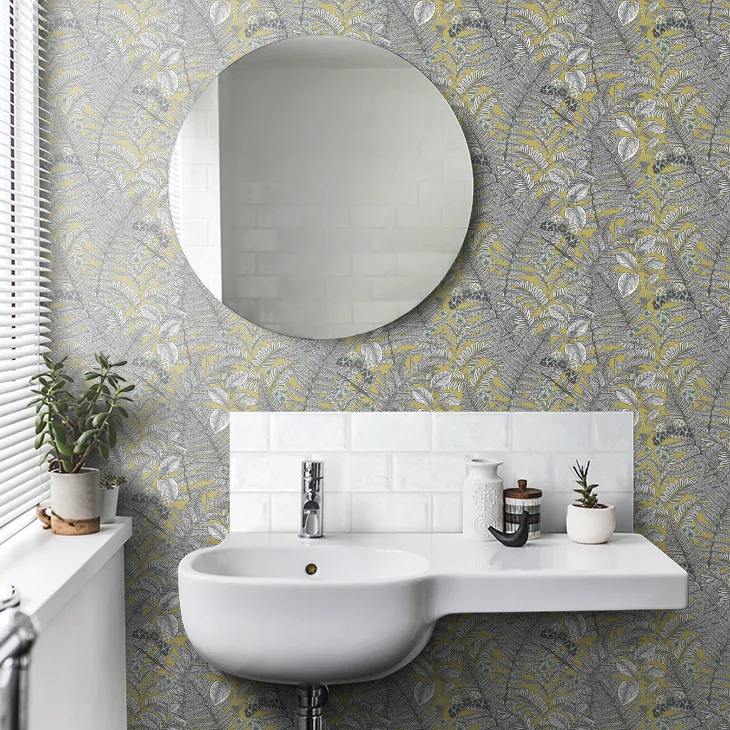 Wild Ferns Wallpaper - Olive