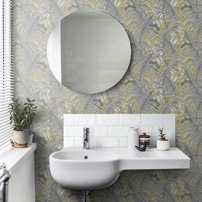 Wild Ferns Wallpaper - Olive
