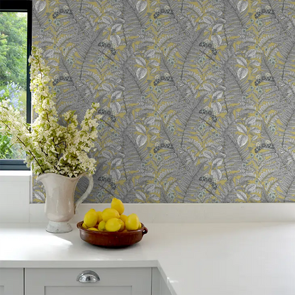 Wild Ferns Wallpaper - Olive