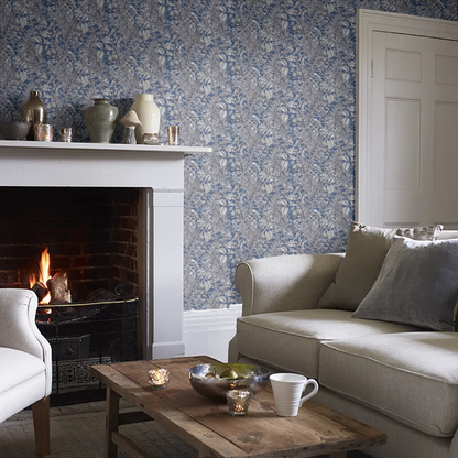 Wild Ferns Wallpaper - Indigo