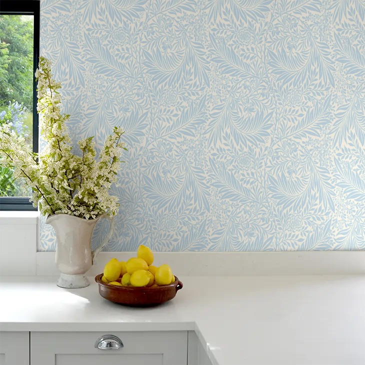 Leaf Vine Wallpaper - Wedgewood Blue