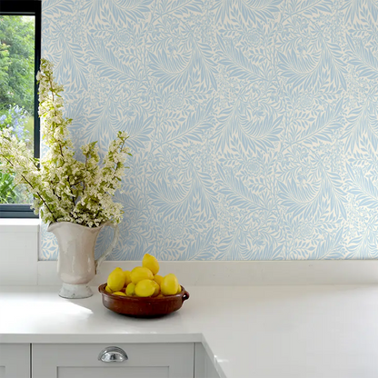 Leaf Vine Wallpaper - Wedgewood Blue