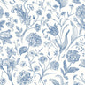 Floral Toile Wallpaper - Royal Blue