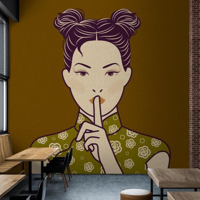Akari or Himari - Custom Sized Wallpaper Mural (per m2) - Coffee