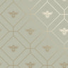 Honeycomb Bee - Geometric Metallic Wallpaper - Sage Green