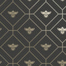 Honeycomb Bee - Geometric Metallic Wallpaper - Black/Charcoal