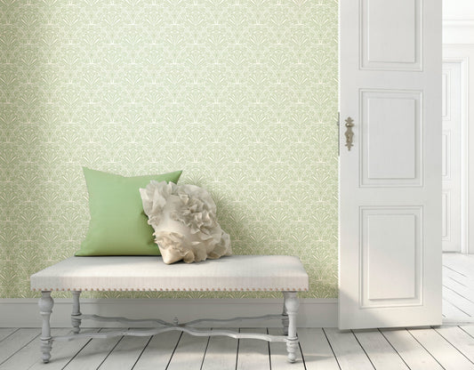 Deco Fan Wallpaper - Green