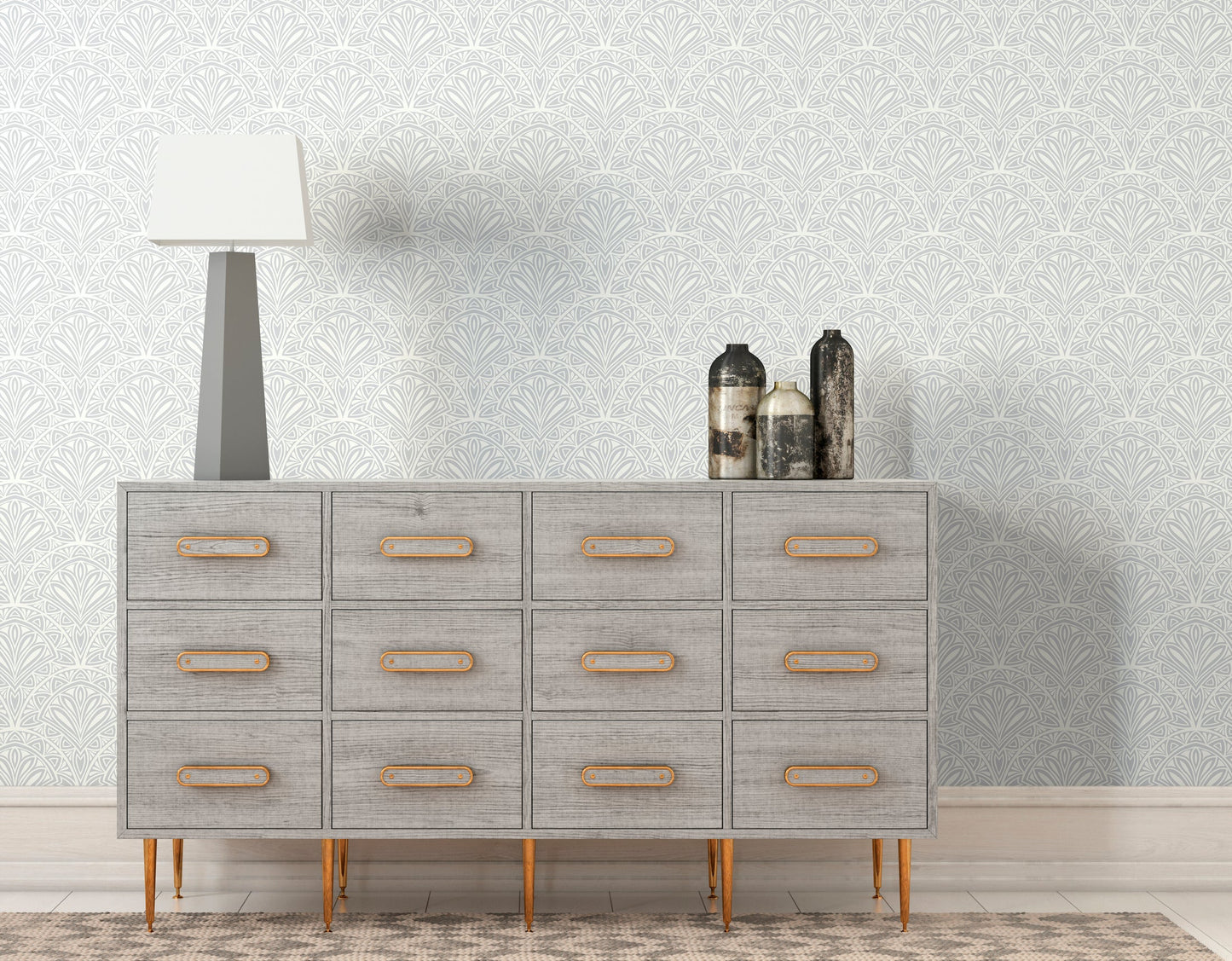 Deco Fan Wallpaper - Grey