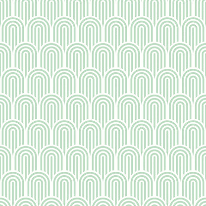 Retro Arch Wallpaper - Mint Green