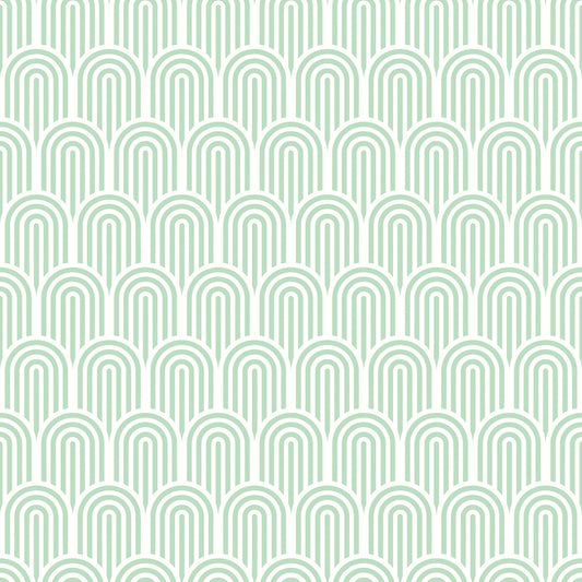 Retro Arch Wallpaper - Mint Green