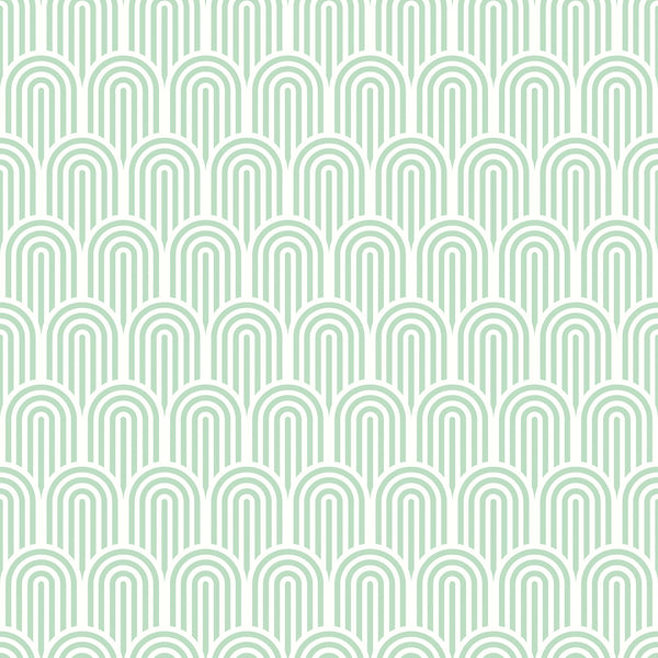 Sample - Retro Arch Wallpaper - Mint Green