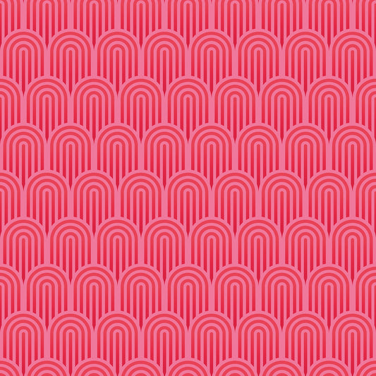 Retro Arch Wallpaper - Bright Pink