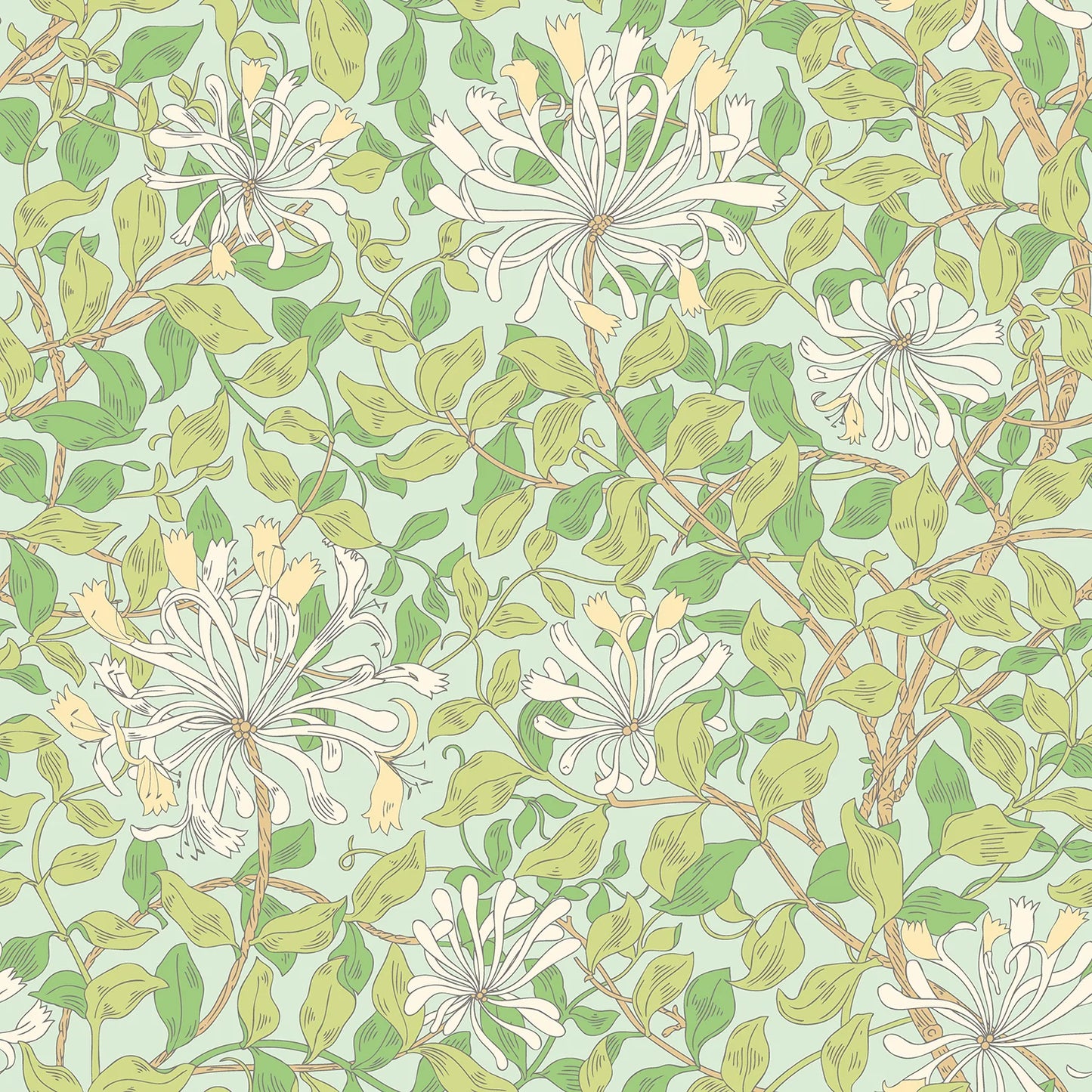 Honeysuckle Leaf Trail - Ohpopsi - Duck Egg Blue